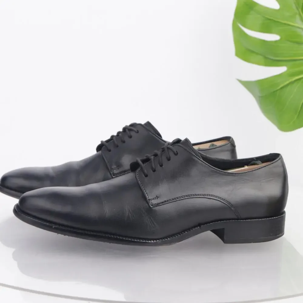 Cole‎ Haan Mens Williams Oxfords Size 10 M Black Leather Plain Derby Dress Shoes